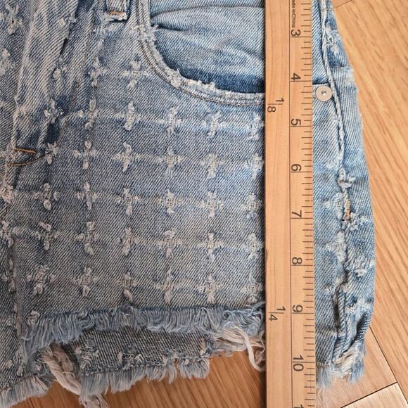 BLANKNYC The Barrow Womens High-Rise Distressed Denim Shorts Sz 24 Frayed Edge - Picture 11 of 11
